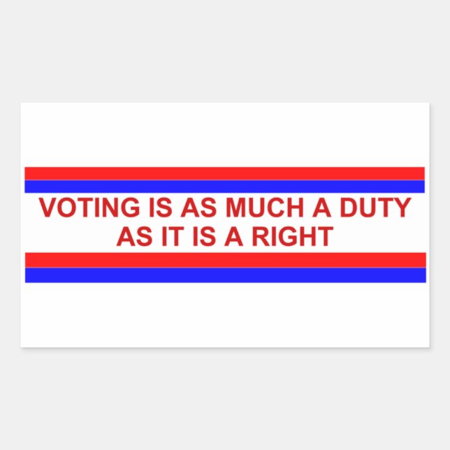 Sticker Rectangulaire l'importance du vote (Devant)