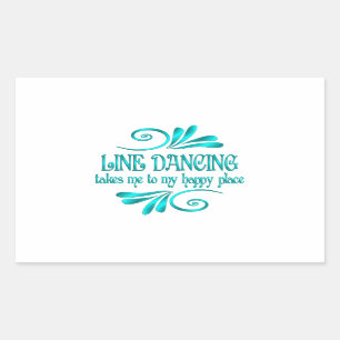 Sticker Rectangulaire Line Dancing Happy Place