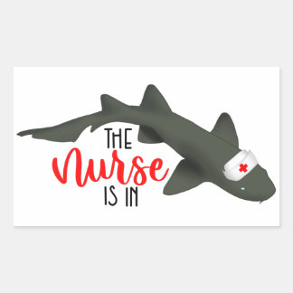 Sticker Rectangulaire L'Infirmière Requin Est Dans