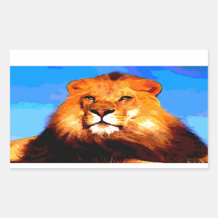 Sticker Rectangulaire Lion