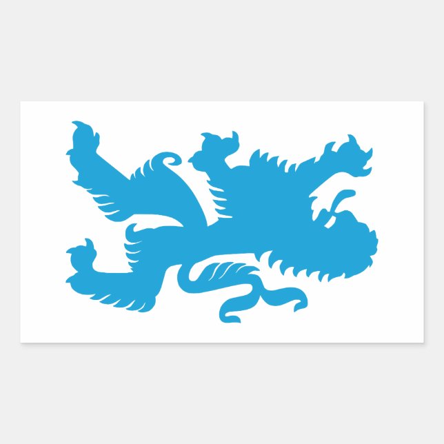 Sticker Rectangulaire Lion bavarois azur (Devant)