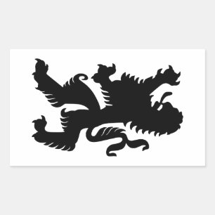 Sticker Rectangulaire Lion bavarois noir