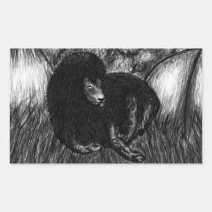 Sticker Rectangulaire Lion solitaire