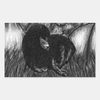 Sticker Rectangulaire Lion solitaire