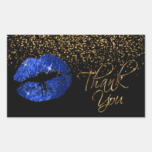 Sticker Rectangulaire Lipsense SeneGence Merci - Lèvres bleues