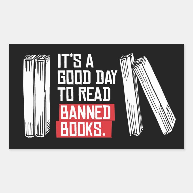 Sticker Rectangulaire Lire les livres interdits (Devant)