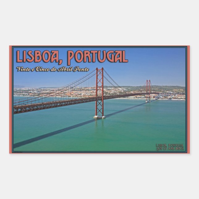 Sticker Rectangulaire Lisbonne - Pont du 25 avril (Devant)