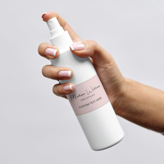 Sticker Rectangulaire Liste de cheveux rose moderne (Hair Stylist Modern Pink Rectangular Sticker)