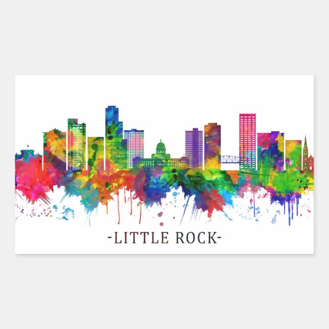 Sticker Rectangulaire Little Rock Skyline (Devant)