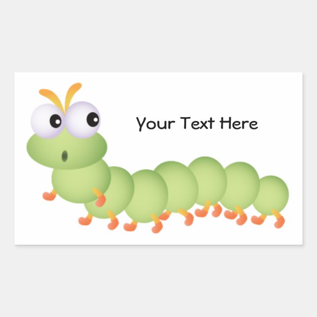 Sticker Rectangulaire Little Worm (personnalisé) (Devant)