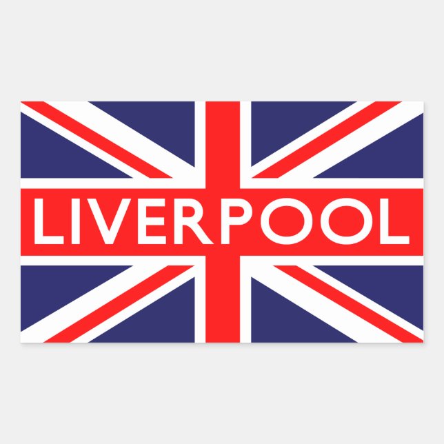 Sticker Rectangulaire Liverpool : Drapeau britannique (Devant)