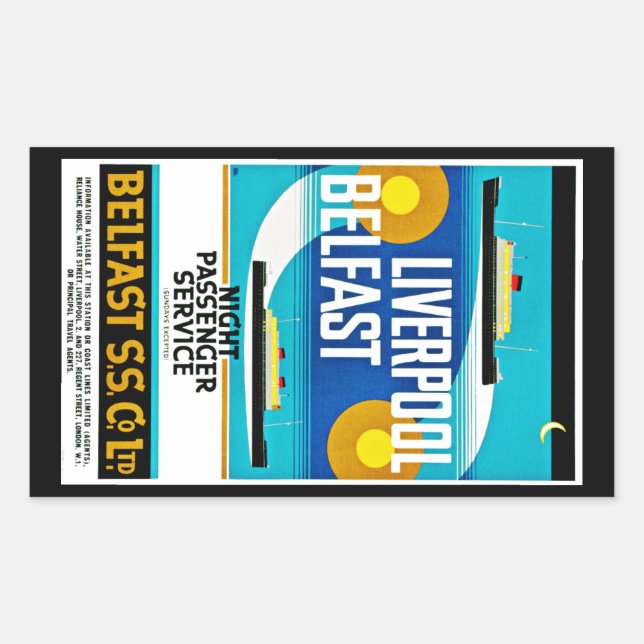 Sticker Rectangulaire Liverpool - Ferry Belfast (Devant)