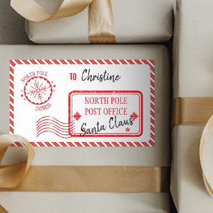 Sticker Rectangulaire Livraison de Noël par Père Noël North Pôle