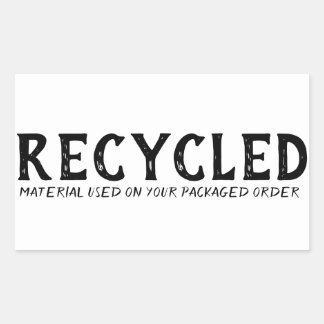 Sticker Rectangulaire Livraison des matières Recyclées utilisées