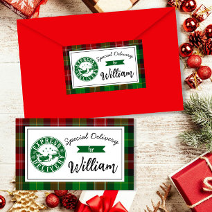Sticker Rectangulaire Livraison spéciale du Père Noël Cadeau de Noël