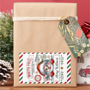 Sticker Rectangulaire Livraison spéciale Noël de Père Noël