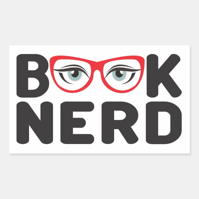 Sticker Rectangulaire Livre Nerd (Devant)