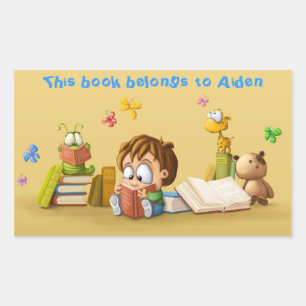 Sticker Rectangulaire Livre Worm