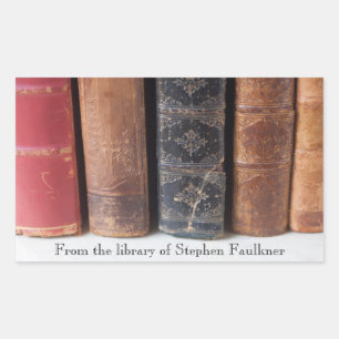 Sticker Rectangulaire Livres vintages dans une rangée