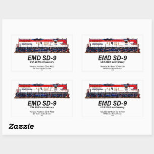 Sticker Rectangulaire Locomotive EMD SD-9 USA 250e anniversaire Heritage