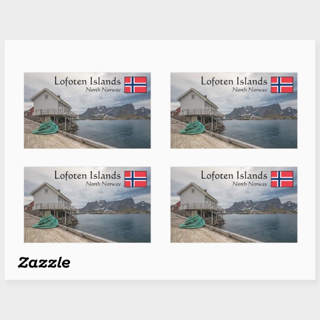 Sticker Rectangulaire Lofoten Norvège (Feuille)