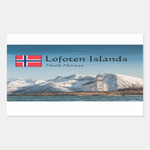 Sticker Rectangulaire Lofoten Norvège Souvenir