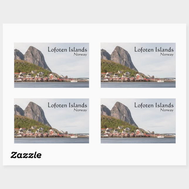 Sticker Rectangulaire Lofoten Souvenir (Feuille)