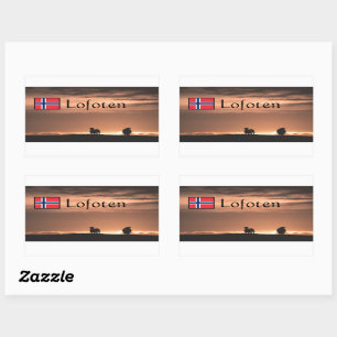 Sticker Rectangulaire Lofoten Sunset Sheep Nature Photo
