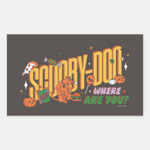 Sticker Rectangulaire Logo de friandise d'Halloween de Scooby-Doo