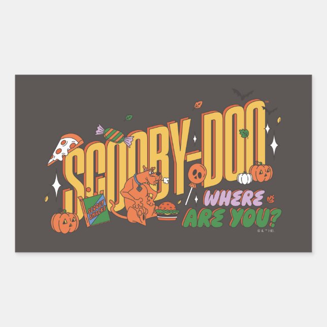 Sticker Rectangulaire Logo de friandise d'Halloween de Scooby-Doo (Devant)