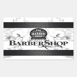 Sticker Rectangulaire Logo de la Boutique de Barber