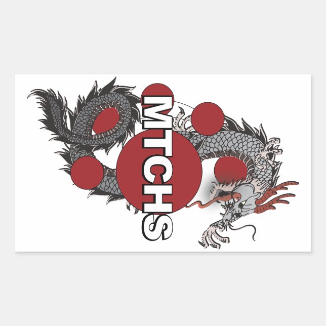 Sticker Rectangulaire Logo de MTCHS Dragon (Devant)