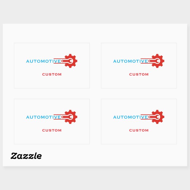 Sticker Rectangulaire Logo d'engrenage automobile (Feuille)