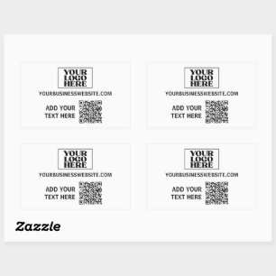 Sticker Rectangulaire Logo d'entreprise et code QR