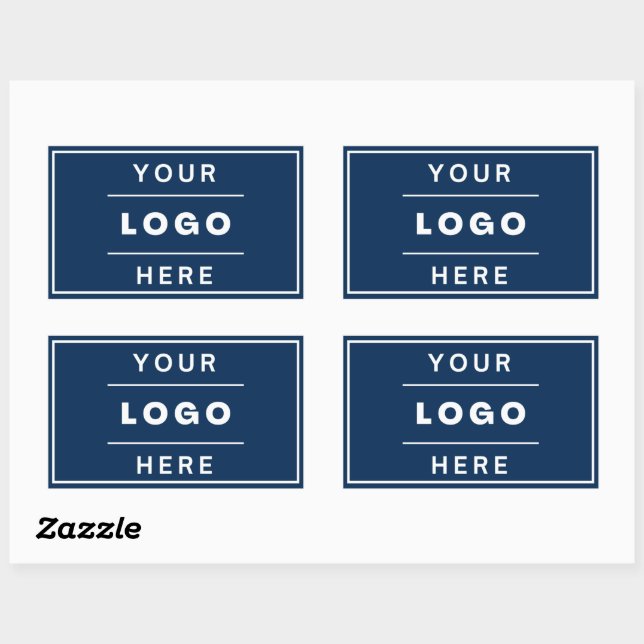 Sticker Rectangulaire Logo d'entreprise moderne sur mesure (Feuille)
