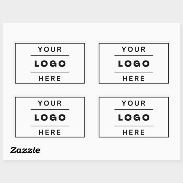 Sticker Rectangulaire Logo d'entreprise moderne sur mesure (Feuille)