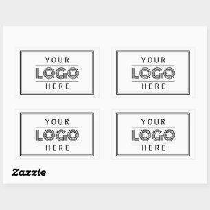 Sticker Rectangulaire Logo d'entreprise personnalisé simple Marque