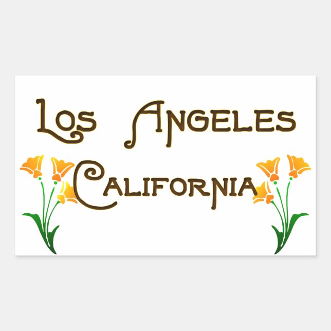 Sticker Rectangulaire Logo des Poppies Art Déco de Los Angeles (Devant)