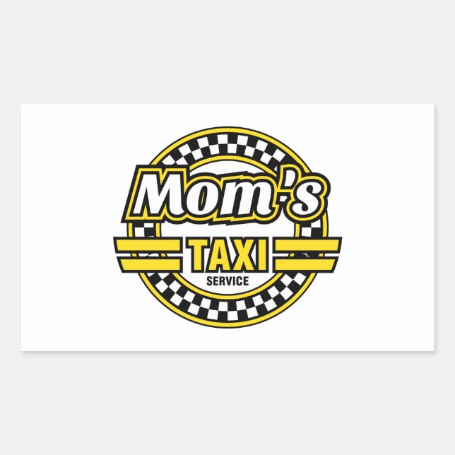 Sticker Rectangulaire Logo du service de taxi de maman (Devant)