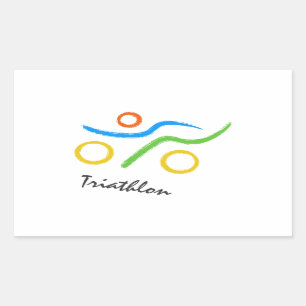 Sticker Rectangulaire Logo du triathlon
