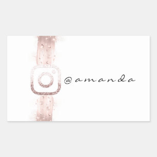 Sticker Rectangulaire Logo Instagra Social Maquillage Simple Moderne