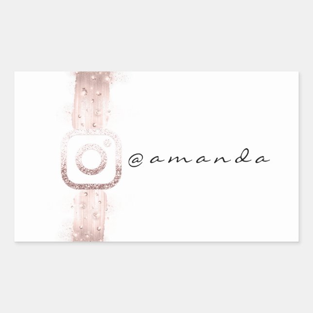 Sticker Rectangulaire Logo Instagra Social Maquillage Simple Moderne (Devant)