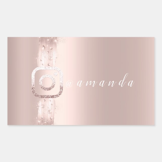 Sticker Rectangulaire Logo Instagra Social Maquillage Simple Moderne (Devant)