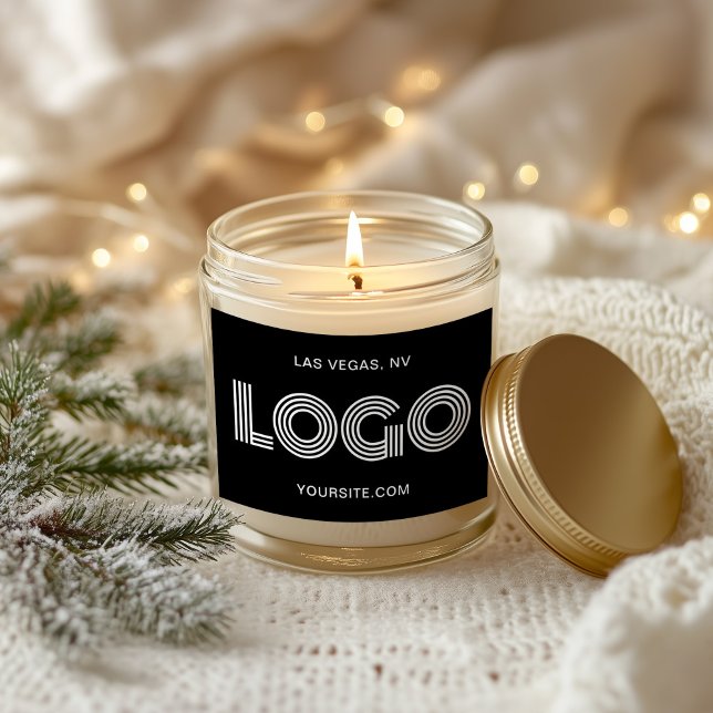 Sticker Rectangulaire Logo moderne noir et blanc (Black and White Modern Logo Rectangular Sticker)