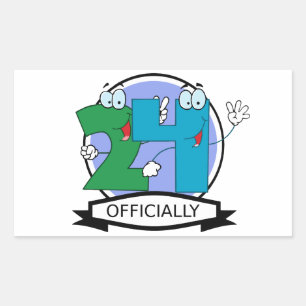 Sticker Rectangulaire Logo Officiellement 24 Anniversaire