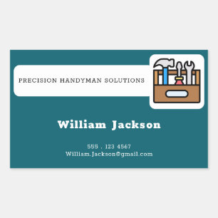 Sticker Rectangulaire logo personnalisé construction homme à tout faire
