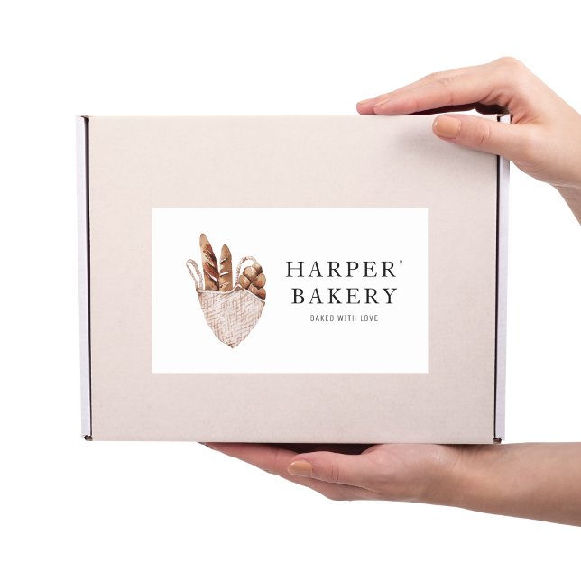 Sticker Rectangulaire Logo professionnel de boulangerie moderne (Créateur téléchargé)