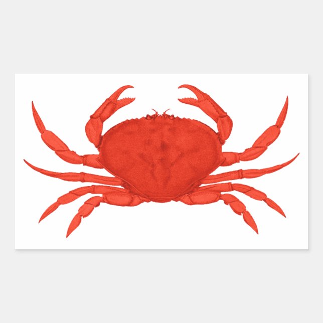 Sticker Rectangulaire Logo Red Dungeness Crab (Devant)