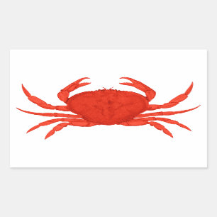 Sticker Rectangulaire Logo rouge de crabe de Dungeness