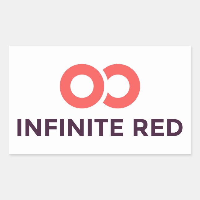 Sticker Rectangulaire Logo rouge infini (Devant)